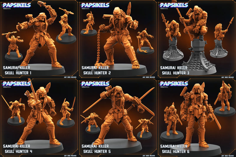Samurai Killer Skull Hunter Miniatures | Papsikels