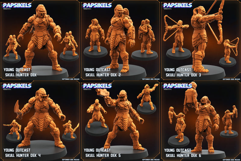 Young Outcast Skull Hunter Miniatures | Papsikels