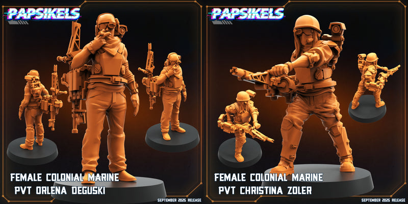 Female Colonial Marine Miniatures | Papsikels