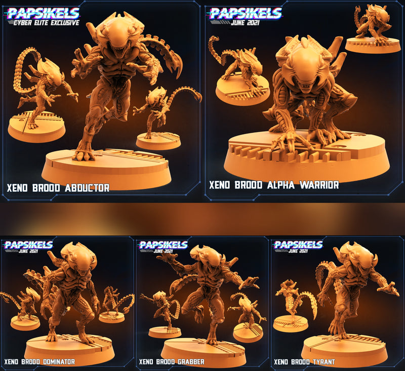 Xeno Brood Miniatures | Aliens Vs Humans II | Sci-Fi Miniature | Papsikels