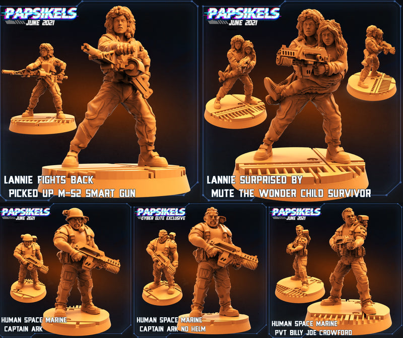 Human Miniatures | Aliens Vs Humans II | Sci-Fi Miniature | Papsikels