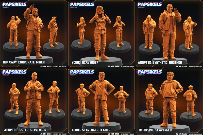 Runaway Miner Crew Miniatures | Sci-Fi Specials | Papsikels