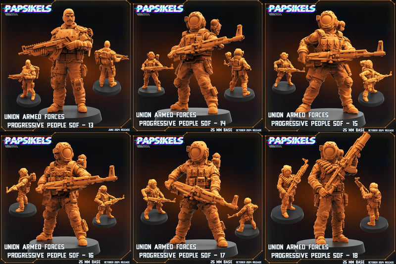 Union Armed Forces SOF Set 3 Miniatures | Sci-Fi | Papsikels