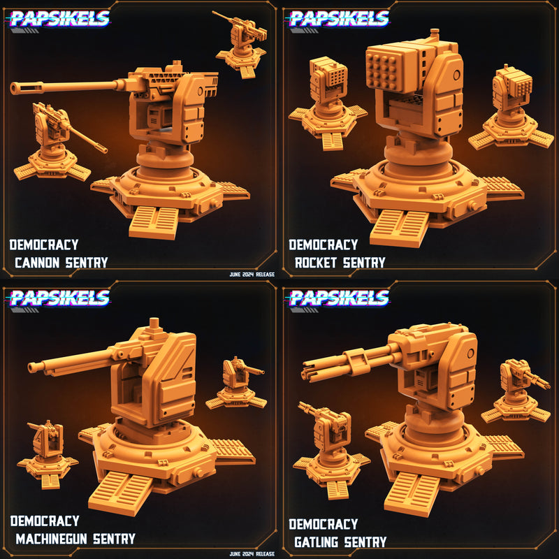 Democracy Sentry Miniatures | Compumatrons Revenge | Sci-Fi Miniature | Papsikels
