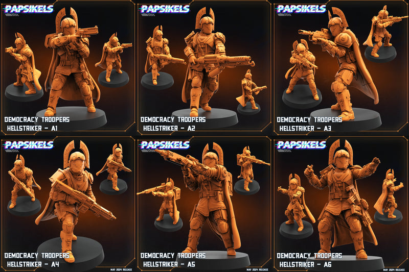 Democracy Troopers Hellstriker Miniatures | Sci-Fi | Papsikels