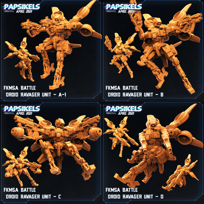 FKMSA Battle Droid Ravager Miniatures | Cyberpunk Sci-Fi Miniature | Papsikels