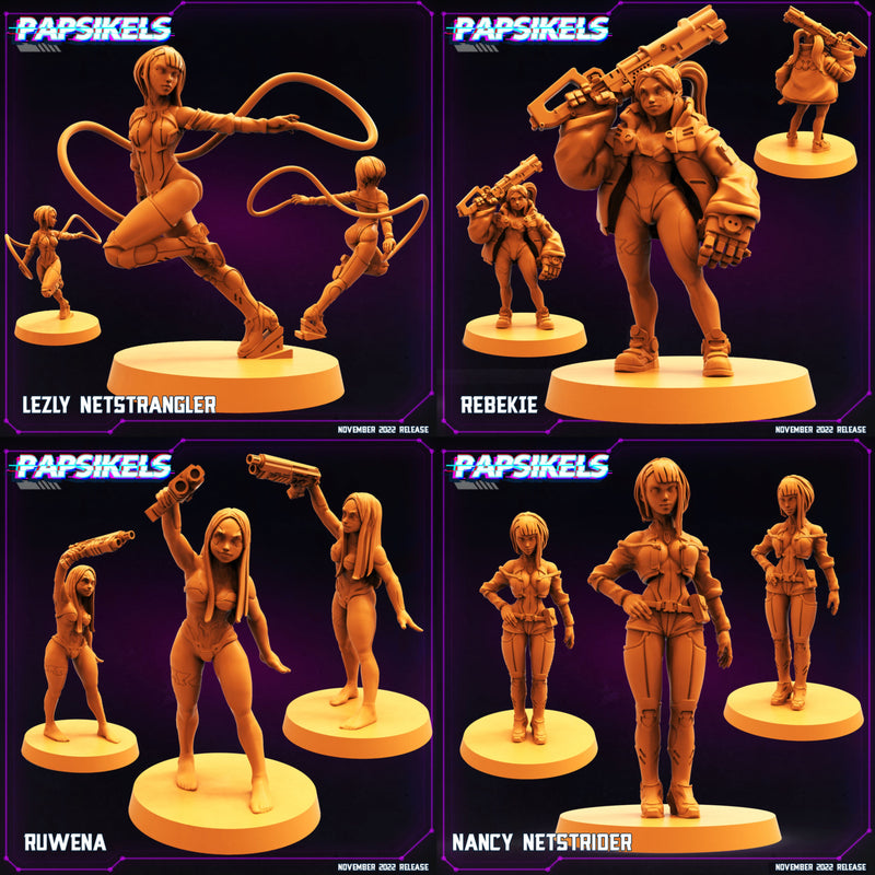 Cyber Runner Miniatures | Cyberpunk Sci-Fi Miniature | Papsikels