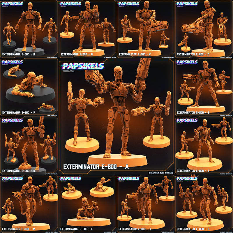 E-800 Exterminator Miniatures | The Exterminator | Sci-Fi Miniature | Papsikels