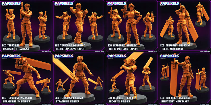 Eco-Activist Miniatures | Cyberpunk | Papsikels