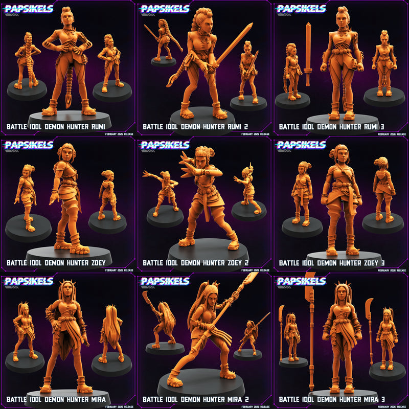 Battle Idol Demon Hunter Miniatures | Cyberpunk | Papsikels