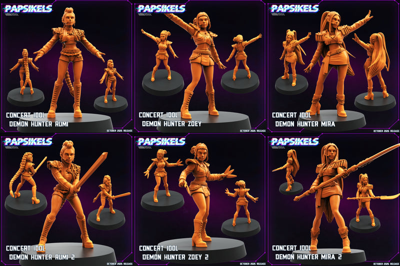 Concert Idol Demon Hunter Miniatures | Cyberpunk | Papsikels