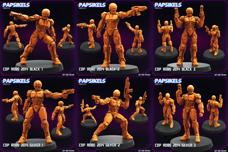 Cop Robo Miniatures | Cyberpunk | Papsikels