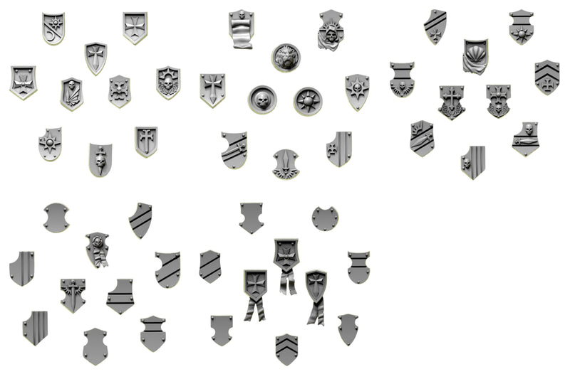 Shoulder Heraldry Shields | Eternal Pilgrims | Conversion Bits For 28mm 32mm Sci-fi Marines