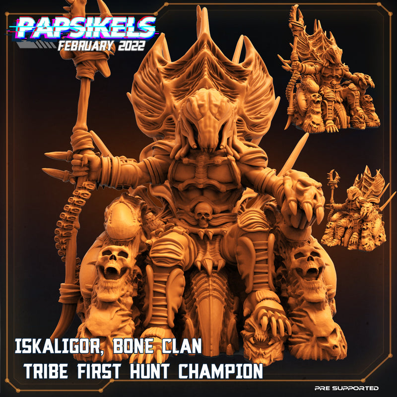 Iskaligor Bone Clan Tribe Champion | Aliens Vs Skull Hunters | Sci-Fi Miniature | Papsikels TabletopXtra