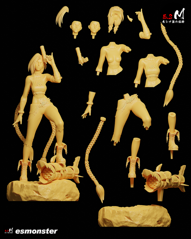 Jinx | Pin-Up Statue Fan Art Miniature Unpainted | E.S Monster
