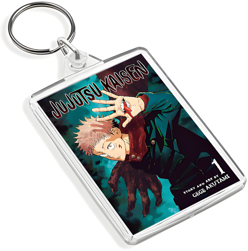 Manga Cover Art Keyring - Dual Sided English / Japanese