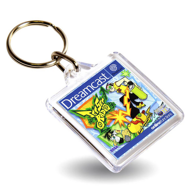Retro Gaming Box Art Keyring - Gen VI DC Console Style