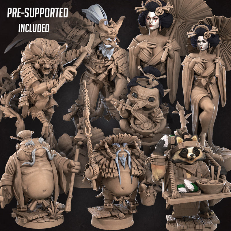 Japanese Bullet Town Miniatures (Full Set) | Fantasy Miniature | Bite the Bullet TabletopXtra