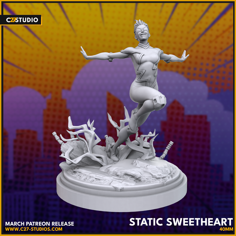 Static Sweetheart | Heroes | Sci-Fi Miniature | C27 Studio
