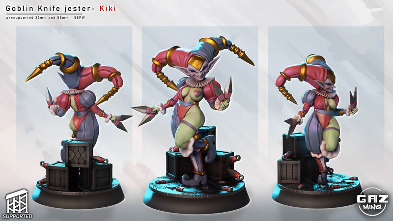Goblin Jester Kiki Knifetoss | Fantasy Pin-Up Miniature | Gaz Minis