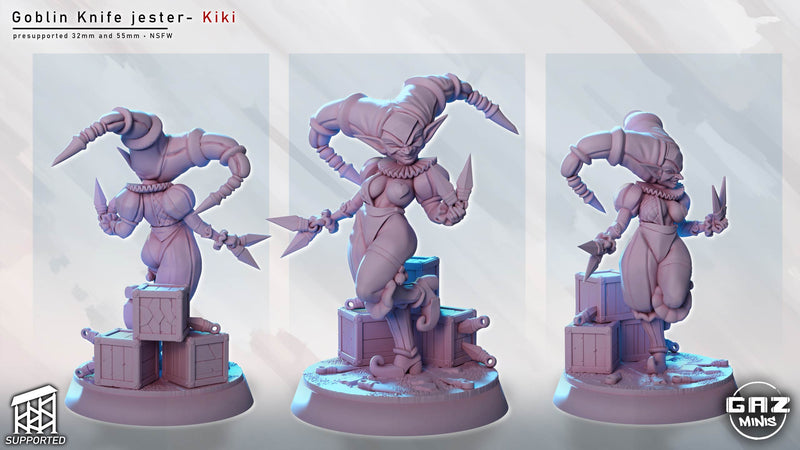 Goblin Jester Kiki Knifetoss | Fantasy Pin-Up Miniature | Gaz Minis