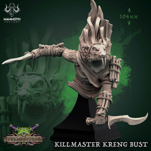 Killmaster Kreng Bust | Verminhorde | Fantasy Tabletop Miniature | Mammoth Factory TabletopXtra