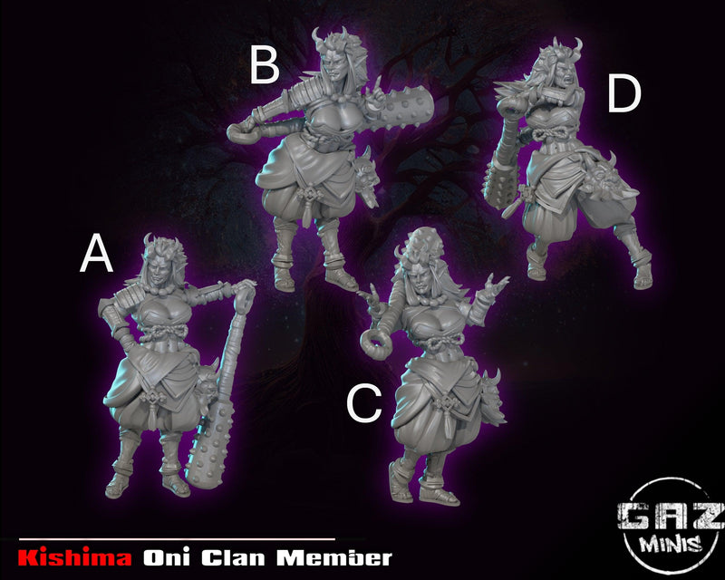 Kishima Oni Clan Women (Pose Pack) | Oni Assault Miniatures | Fantasy Miniature | Gaz Minis