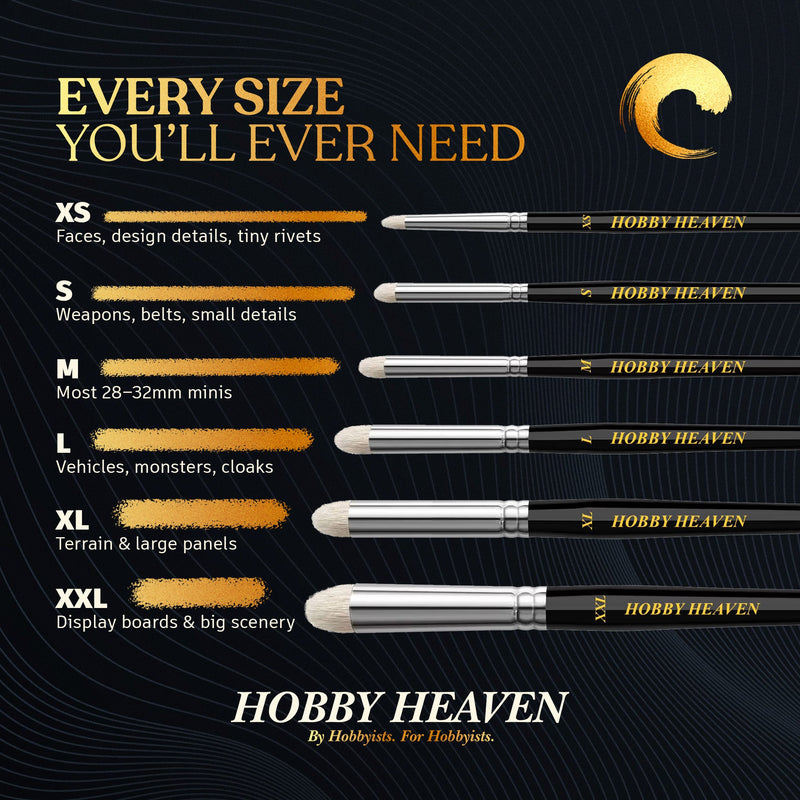 Hobby Heaven Dry Brush Set — Goat Hair Domed