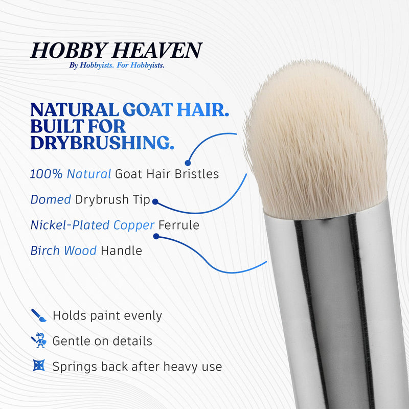 Hobby Heaven Dry Brush Set — Goat Hair Domed