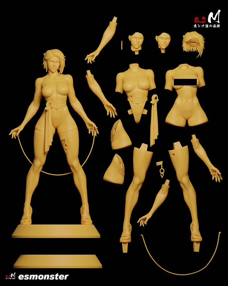 Line Girl Ioya | Pin-Up Statue Fan Art Miniature Unpainted | E.S Monster
