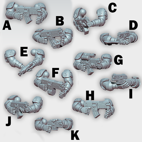 Space Warrior Two Handed Weapons | Tyrant Hunters | Ratman Forge | Sci-Fi Grimdark Custom Bitz Wargaming Miniatures 28mm 32mm