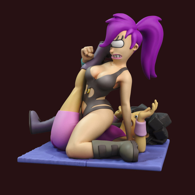 Leela Vs Amy | Pin-Up Statue Fan Art Miniature Unpainted | Torrida Minis