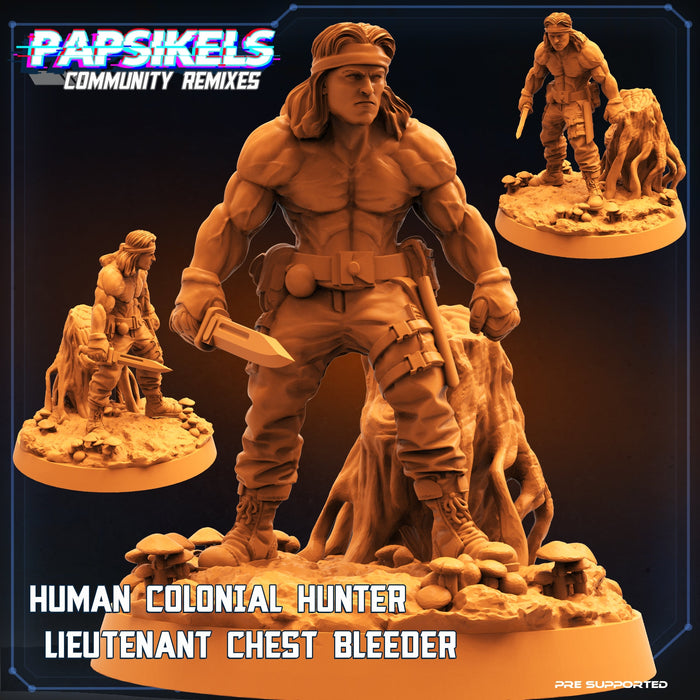 Lieutenant Chest Bleeder w/ Knife | Skull Hunters Vs Exterminators II | Sci-Fi Miniature | Papsikels TabletopXtra