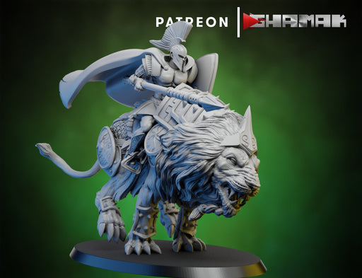 Lion Mounted 2 | Spartancast | Fantasy Miniature | Ghamak TabletopXtra