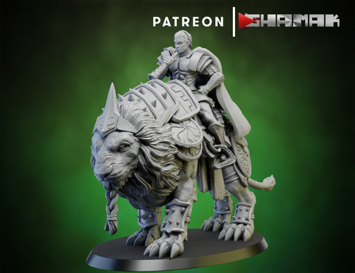 Lion Mounted 3 | Spartancast | Fantasy Miniature | Ghamak TabletopXtra