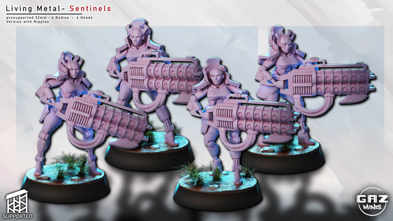 Living Metal Sentinels Miniatures | Fantasy Pin-Up | Gaz Minis