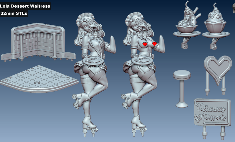 Lola Dessert Waitress | Fantasy Pin-Up | Gaz Minis