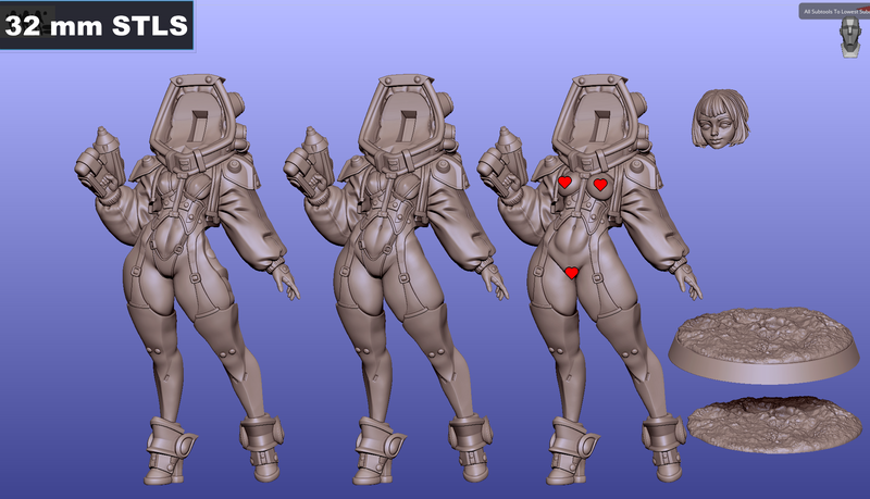 Astronaut Luna | Fantasy Pin-Up | Fantasy Miniature | Gaz Minis | [Multi-Listing]