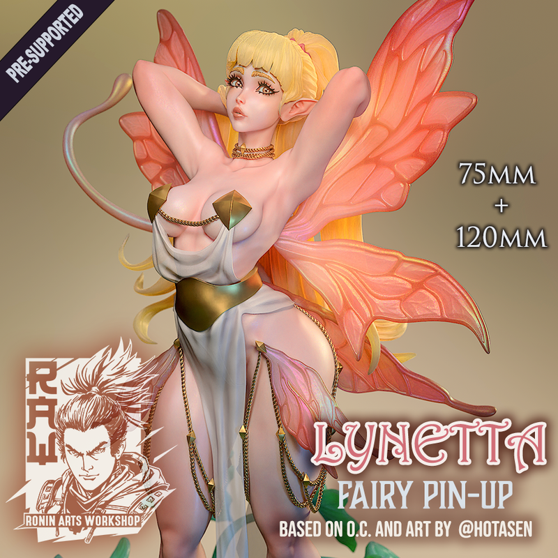 Fairy Lynetta | Pin-Up Statue Fan Art Miniature Unpainted | Ronin Arts Workshop
