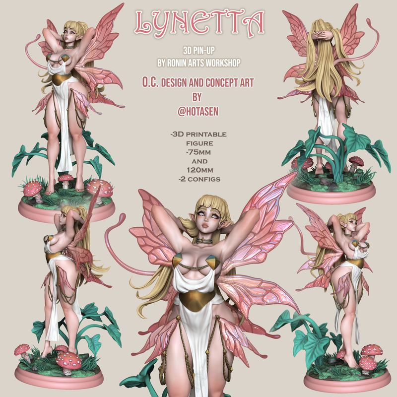 Fairy Lynetta | Pin-Up Statue Fan Art Miniature Unpainted | Ronin Arts Workshop