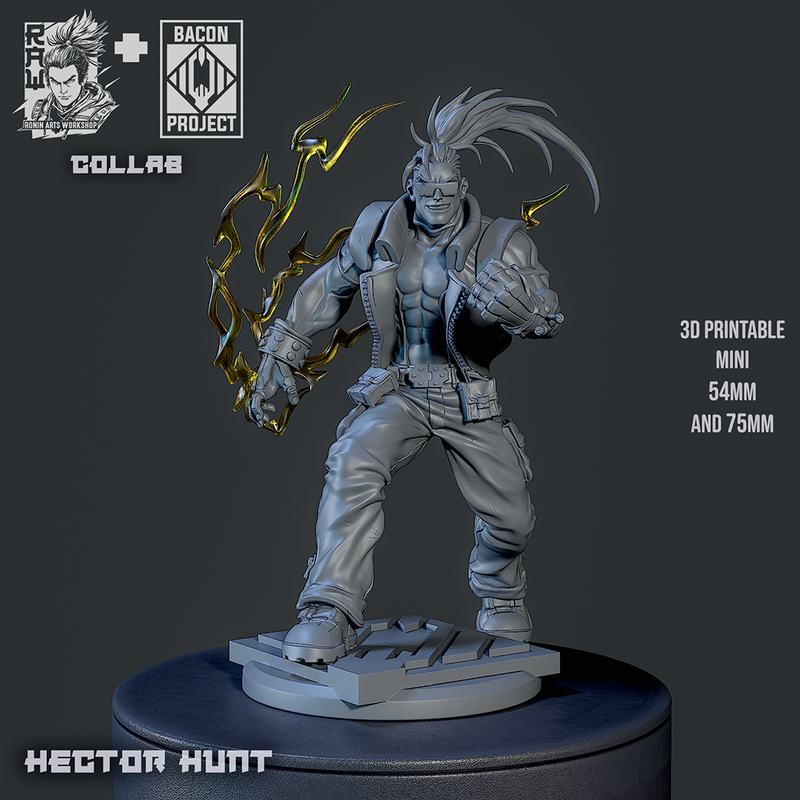 Combat Exorcist Hector Hunt | Pin-Up Statue Fan Art Miniature Unpainted | Ronin Arts Workshop