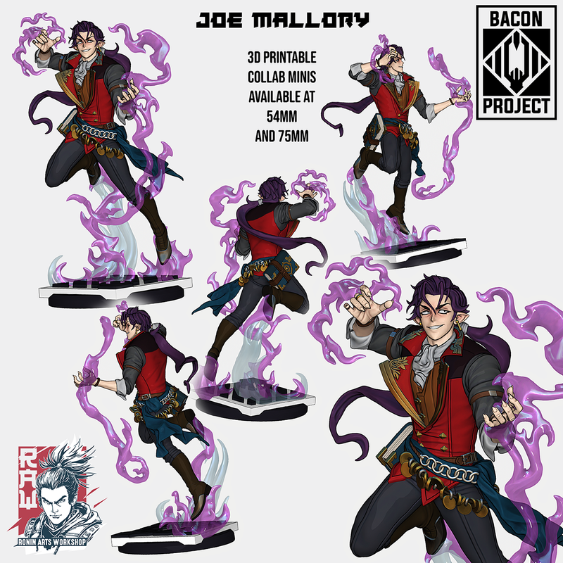 Vampire Warlock Joe Mallory | Pin-Up Statue Fan Art Miniature Unpainted | Ronin Arts Workshop