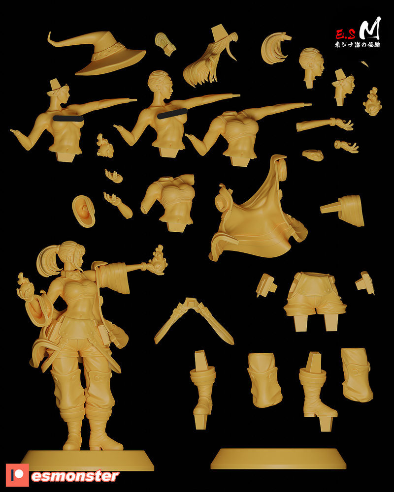 Maki A | Pin-Up Statue Fan Art Miniature Unpainted | E.S Monster