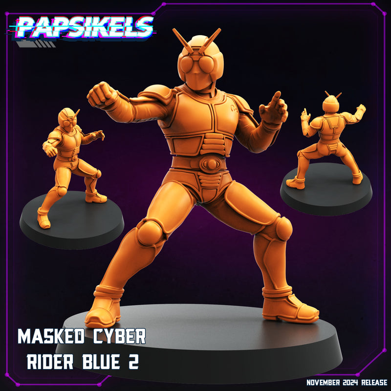 Masked Cyber Rider Blue Miniatures | Cyberpunk | Papsikels