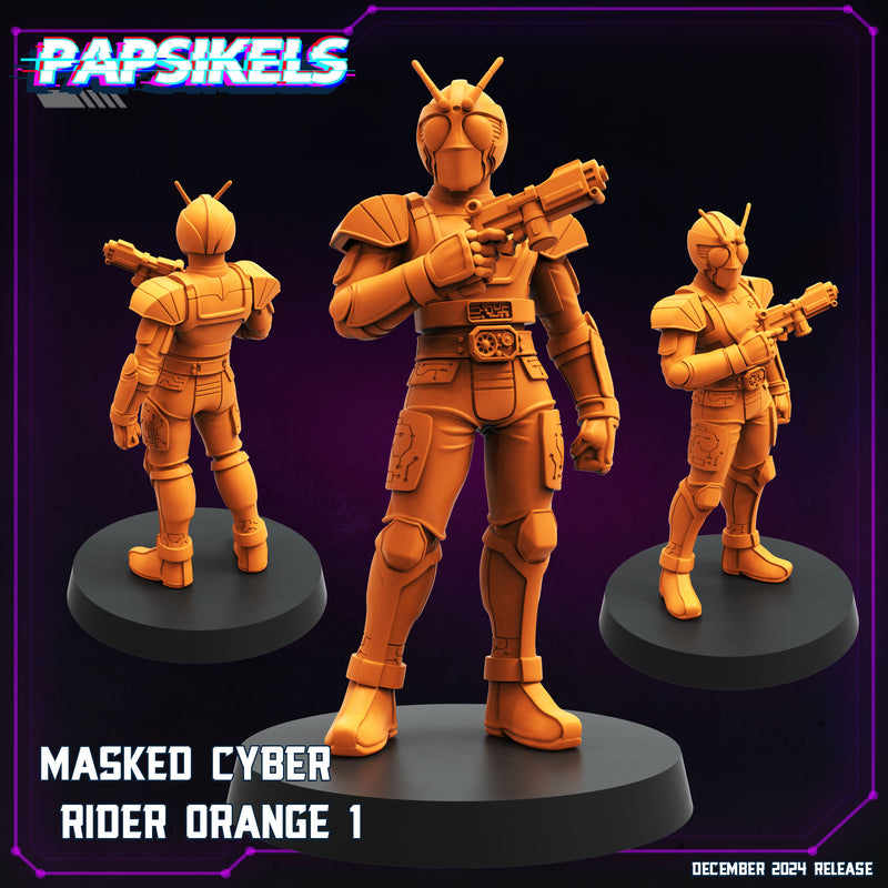 Masked Cyber Rider Orange Miniatures | Cyberpunk | Papsikels