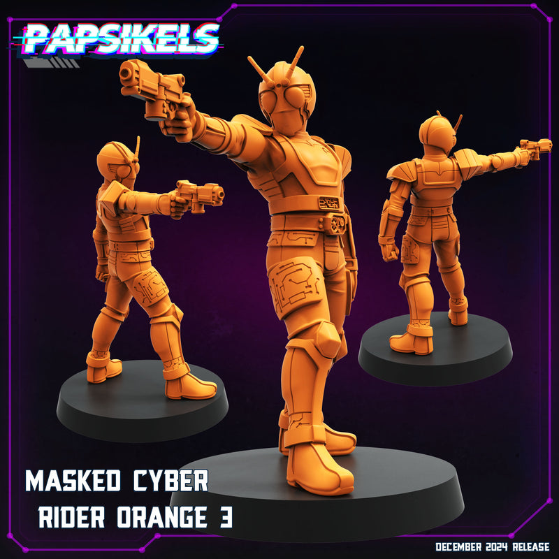 Masked Cyber Rider Orange Miniatures | Cyberpunk | Papsikels