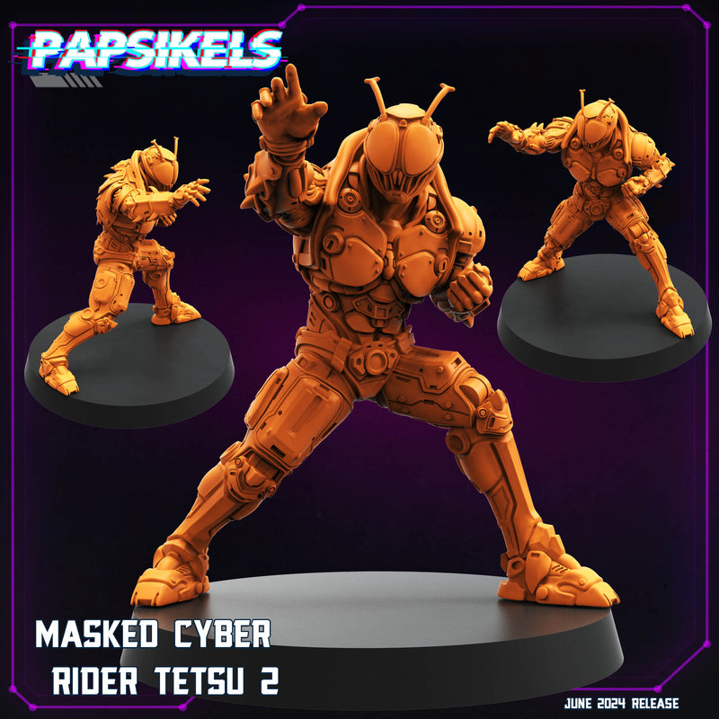 Masked Cyber Rider Tetsu Miniatures | Cyberpunk | Sci-Fi Miniature | Papsikels