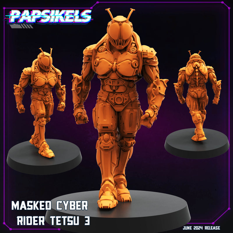 Masked Cyber Rider Tetsu Miniatures | Cyberpunk | Sci-Fi Miniature | Papsikels