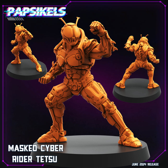 Masked Cyber Rider Tetsu Miniatures | Cyberpunk | Sci-Fi Miniature | Papsikels