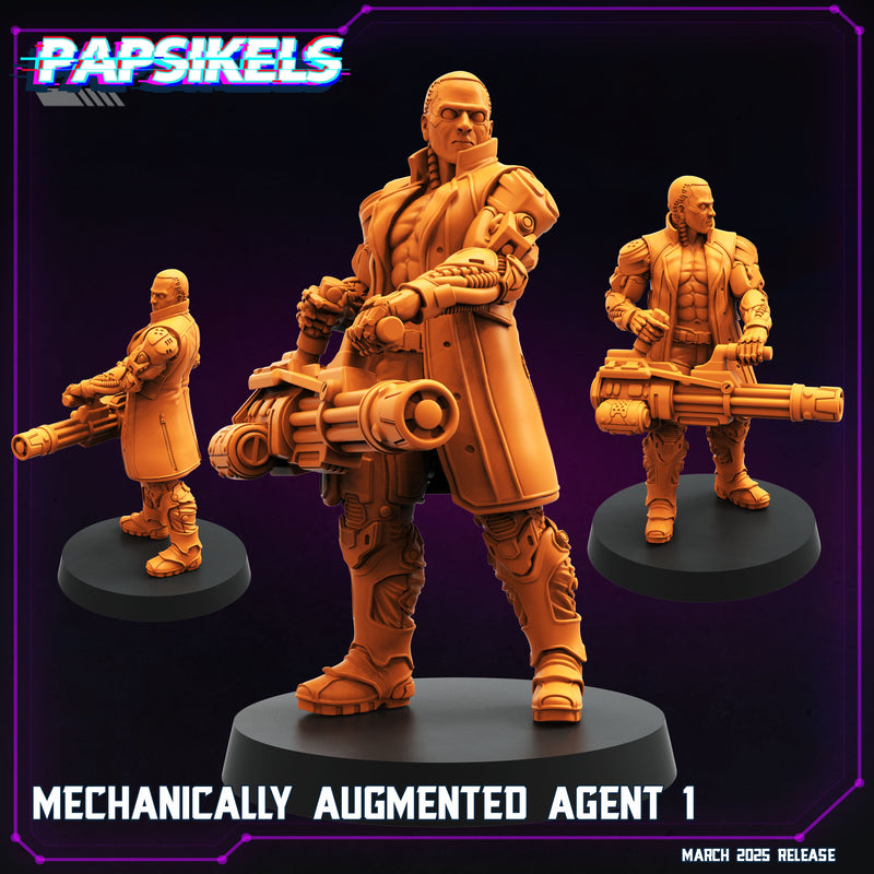 Mechanically Augmented Agent Miniatures | Cyberpunk | Papsikels